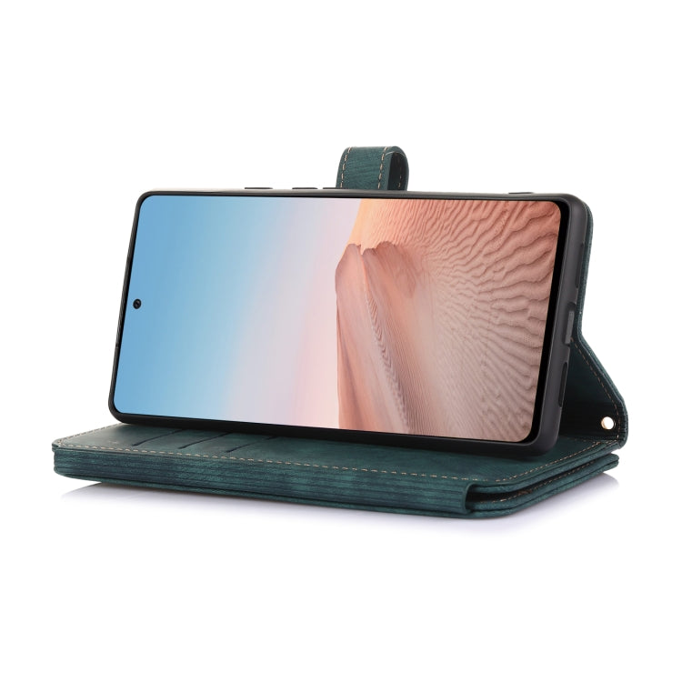 For Google Pixel 6 Dream 9-Card Wallet Zipper Bag Leather Phone Case(Green) by buy2fix