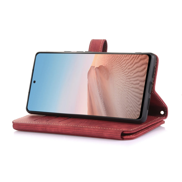 For Google Pixel 6 Dream 9-Card Wallet Zipper Bag Leather Phone Case(Red) by buy2fix