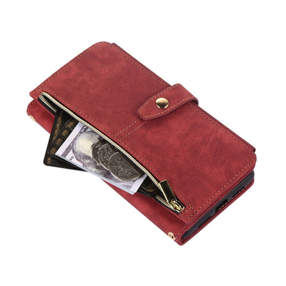 For Google Pixel 6 Dream 9-Card Wallet Zipper Bag Leather Phone Case(Red) by buy2fix