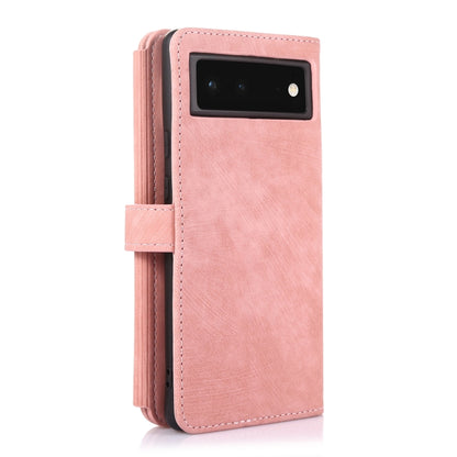 For Google Pixel 6 Dream 9-Card Wallet Zipper Bag Leather Phone Case(Pink) by buy2fix