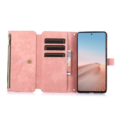 For Google Pixel 6 Dream 9-Card Wallet Zipper Bag Leather Phone Case(Pink) by buy2fix