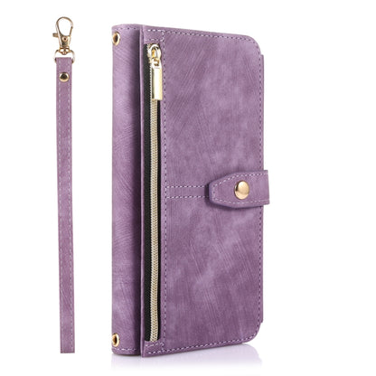 For Google Pixel 6 Dream 9-Card Wallet Zipper Bag Leather Phone Case(Purple) by buy2fix