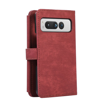 For Google Pixel Fold Dream 9-Card Wallet Zipper Bag Leather Phone Case(Red) by buy2fix