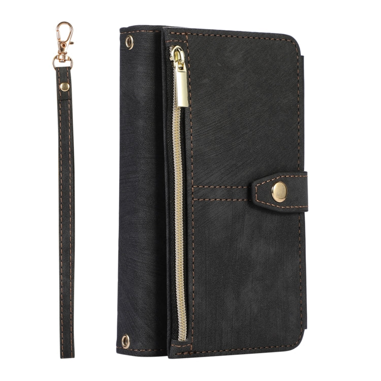 For Google Pixel Fold Dream 9-Card Wallet Zipper Bag Leather Phone Case(Black) by buy2fix