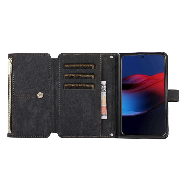 For Google Pixel Fold Dream 9-Card Wallet Zipper Bag Leather Phone Case(Black) by buy2fix