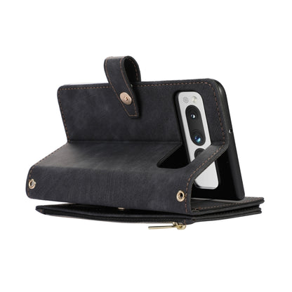 For Google Pixel Fold Dream 9-Card Wallet Zipper Bag Leather Phone Case(Black) by buy2fix