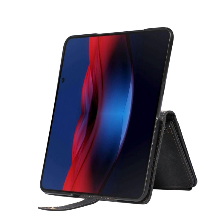 For Google Pixel Fold Dream 9-Card Wallet Zipper Bag Leather Phone Case(Black) by buy2fix