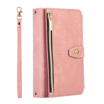 For Google Pixel Fold Dream 9-Card Wallet Zipper Bag Leather Phone Case(Pink) by buy2fix
