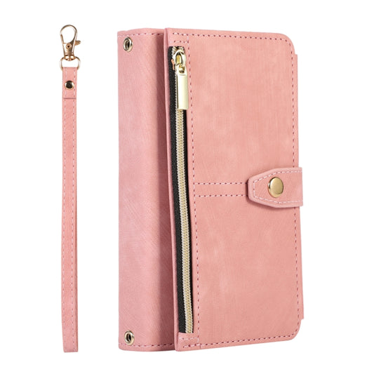For Google Pixel Fold Dream 9-Card Wallet Zipper Bag Leather Phone Case(Pink) by buy2fix