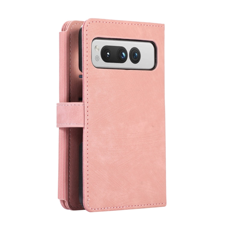 For Google Pixel Fold Dream 9-Card Wallet Zipper Bag Leather Phone Case(Pink) by buy2fix