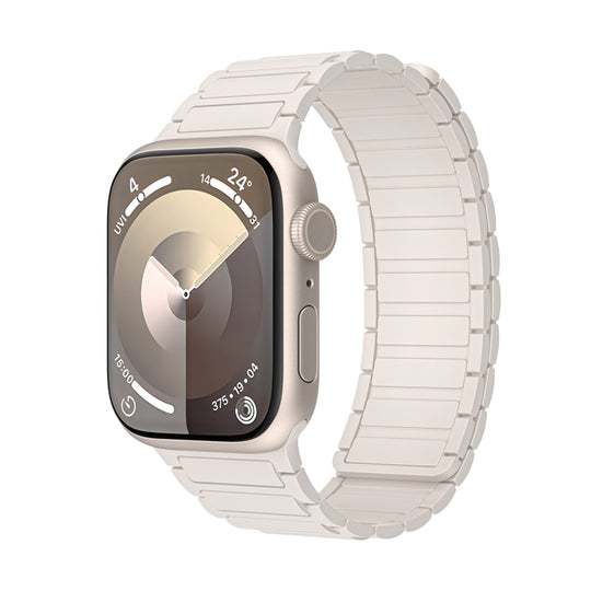 For Apple Watch SE 2023 40mm Magnetic Loop Silicone Watch Band(Starlight)