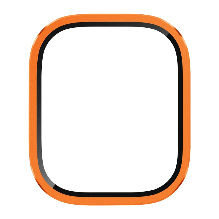 For Apple Watch Ultra 49mm Aluminum Alloy Frame Integrated Tempered Film(Orange) by buy2fix