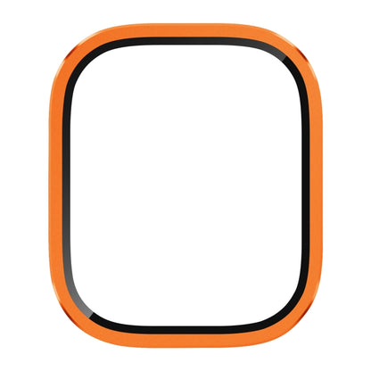 For Apple Watch Ultra 49mm Aluminum Alloy Frame Integrated Tempered Film(Orange) by buy2fix