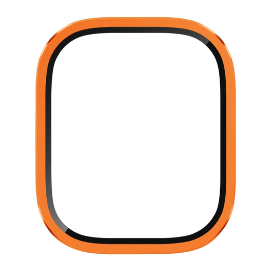 For Apple Watch Ultra 49mm Aluminum Alloy Frame Integrated Tempered Film(Orange) by buy2fix