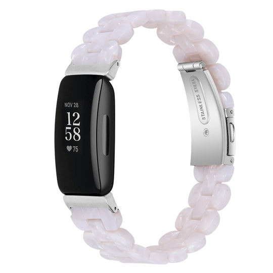 For Fitbit Inspire 3 Oval Resin Replacement Watch Band(Pearl White)