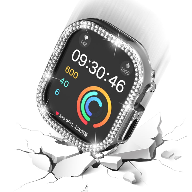 For Apple Watch Ultra 2 / Ultra 49mm Double Row Diamond Hollow PC Watch Case(Transparent) by buy2fix