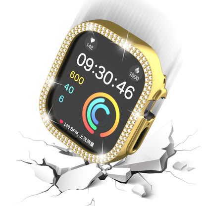 For Apple Watch Ultra 2 / Ultra 49mm Double Row Diamond Hollow PC Watch Case(Gold) by buy2fix