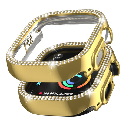 For Apple Watch Ultra 2 / Ultra 49mm Double Row Diamond Hollow PC Watch Case(Gold) by buy2fix