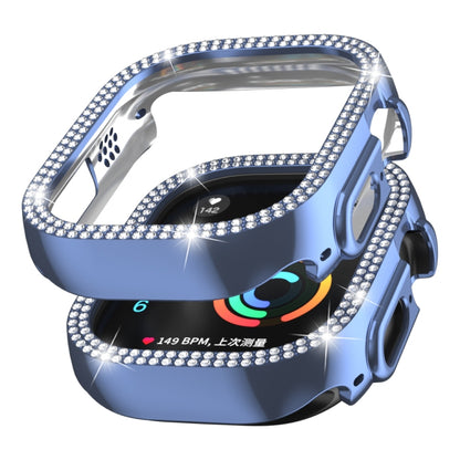 For Apple Watch Ultra 2 / Ultra 49mm Double Row Diamond Hollow PC Watch Case(Blue) by buy2fix