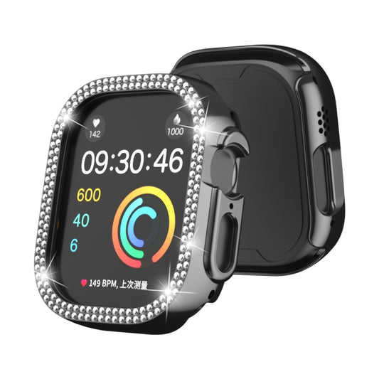 For Apple Watch Ultra 2 / Ultra 49mm Double Row Diamond Hollow PC Watch Case(Black) by buy2fix