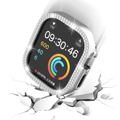 For Apple Watch Ultra 2 / Ultra 49mm Double Row Diamond Hollow PC Watch Case(Silver) by buy2fix