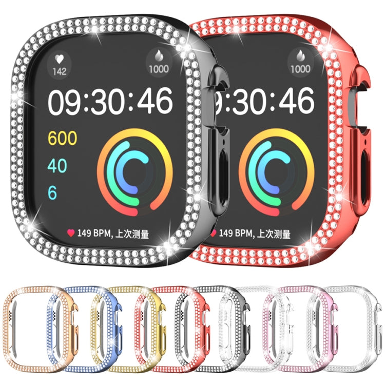 For Apple Watch Ultra 2 / Ultra 49mm Double Row Diamond Hollow PC Watch Case(Red) by buy2fix