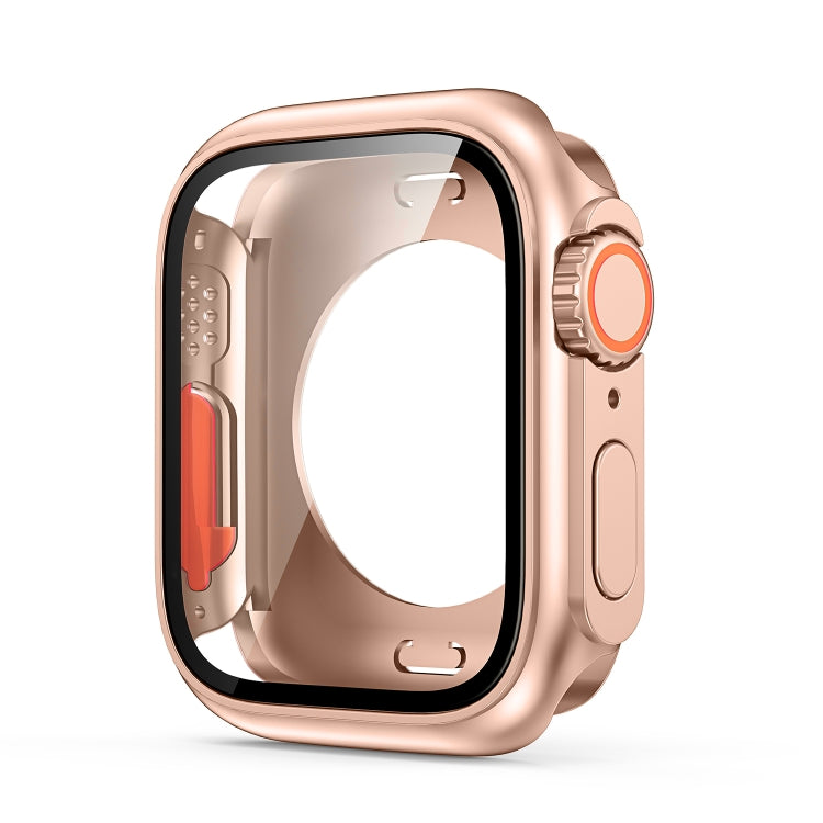 For Apple Watch Series 9 / 8 / 7 41mm Change to Ultra 49mm All-Inclusive Film Hybrid PC Watch Case(Rose Gold) by buy2fix
