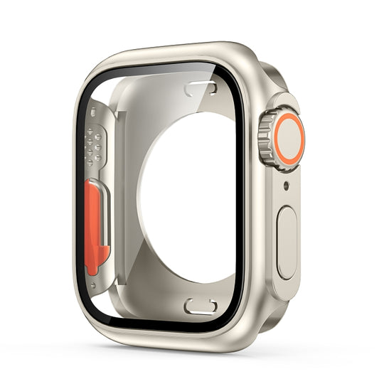 For Apple Watch Series 9 / 8 / 7 45mm Change to Ultra 49mm All-Inclusive Film Hybrid PC Watch Case(Starlight)