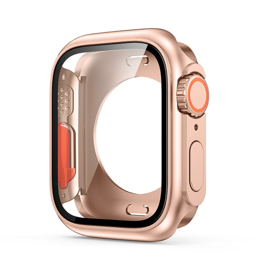 For Apple Watch Series 6 / 5 / 4 / SE 40mm Change to Ultra 49mm All-Inclusive Film Hybrid PC Watch Case(Rose Gold) by buy2fix