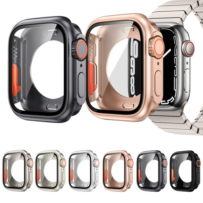 For Apple Watch Series 6 / 5 / 4 / SE 40mm Change to Ultra 49mm All-Inclusive Film Hybrid PC Watch Case(Rose Gold) by buy2fix