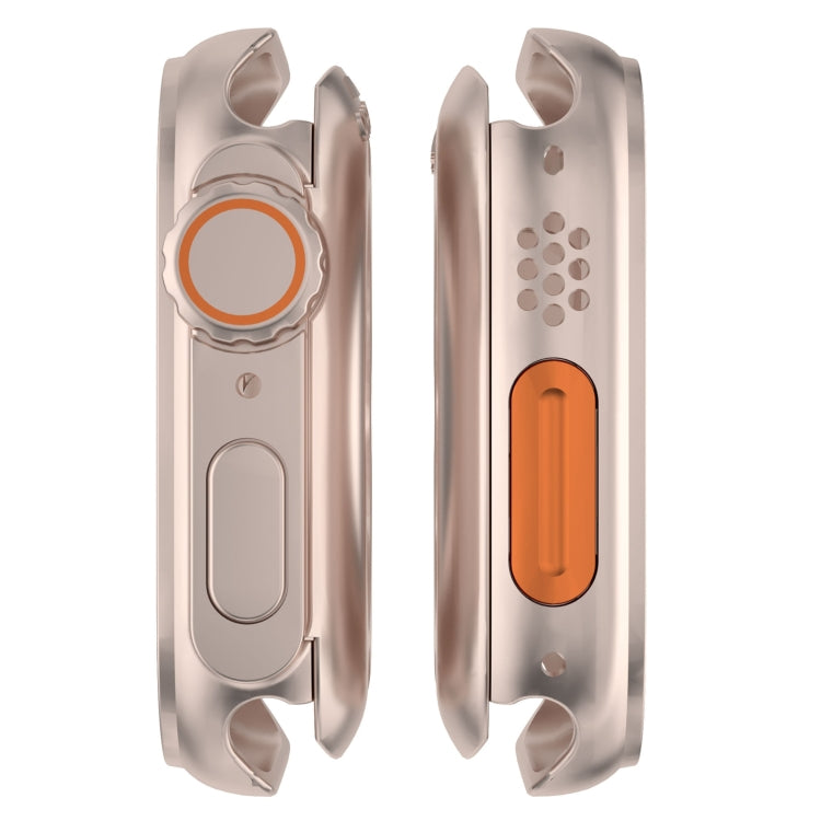 For Apple Watch Series 9 / 8 / 7 45mm Change to Ultra 49mm Waterproof All-Inclusive Film Hybrid PC Watch Case(Rose Gold) by buy2fix