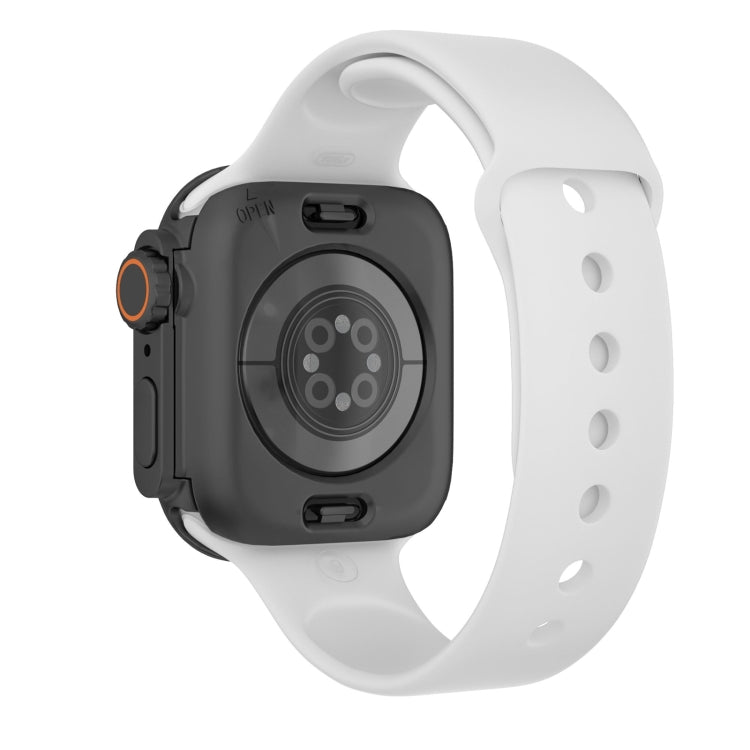 For Apple Watch Series 9 / 8 / 7 45mm Change to Ultra 49mm Waterproof All-Inclusive Film Hybrid PC Watch Case(Black) by buy2fix
