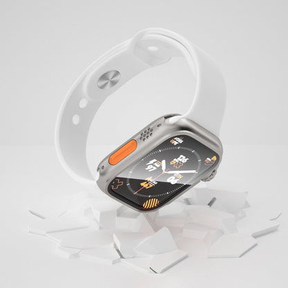 For Apple Watch Series 9 / 8 / 7 45mm Change to Ultra 49mm Waterproof All-Inclusive Film Hybrid PC Watch Case(Titanium Gold) by buy2fix