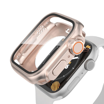 For Apple Watch Series 6 / 5 / 4 / SE 40mm Change to Ultra 49mm Waterproof All-Inclusive Film Hybrid PC Watch Case(Rose Gold) by buy2fix