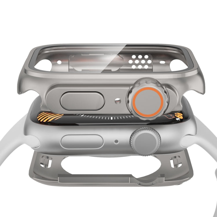 For Apple Watch Series 6 / 5 / 4 / SE 40mm Change to Ultra 49mm Waterproof All-Inclusive Film Hybrid PC Watch Case(Titanium Gold) by buy2fix