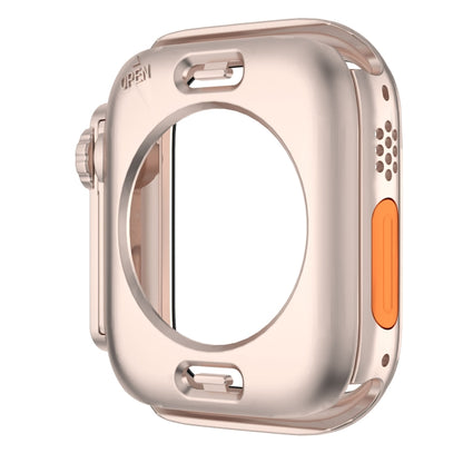 For Apple Watch Series 6 / 5 / 4 / SE 44mm Change to Ultra 49mm Waterproof All-Inclusive Film Hybrid PC Watch Case(Rose Gold) by buy2fix