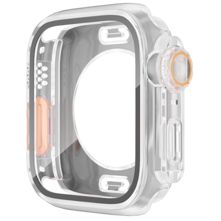 For Apple Watch Series 6 / 5 / 4 / SE 44mm Change to Ultra 49mm Waterproof All-Inclusive Film Hybrid PC Watch Case(Transparent) by buy2fix