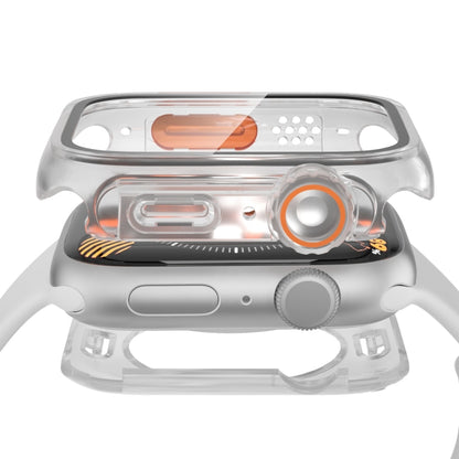 For Apple Watch Series 6 / 5 / 4 / SE 44mm Change to Ultra 49mm Waterproof All-Inclusive Film Hybrid PC Watch Case(Transparent) by buy2fix