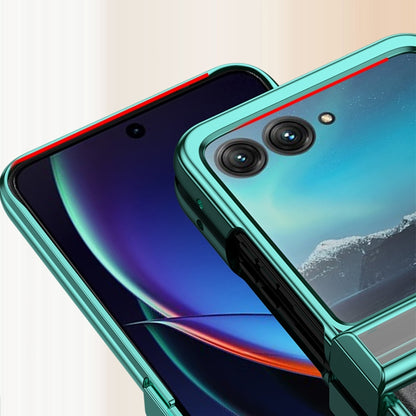 For Motorola Razr 40 Ultra Electroplated Three-piece Set Phone Case(Green) by buy2fix