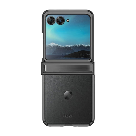 For Motorola Razr 40 Ultra Electroplated Three-piece Set Phone Case(Black) by buy2fix