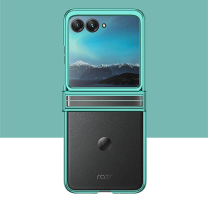 For Motorola Razr 50 Electroplated Three-piece Set Phone Case(Green) by buy2fix