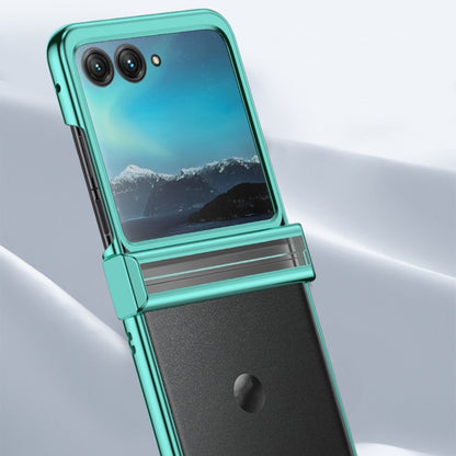 For Motorola Razr 50 Electroplated Three-piece Set Phone Case(Green) by buy2fix