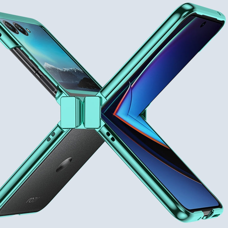 For Motorola Razr 50 Electroplated Three-piece Set Phone Case(Green) by buy2fix