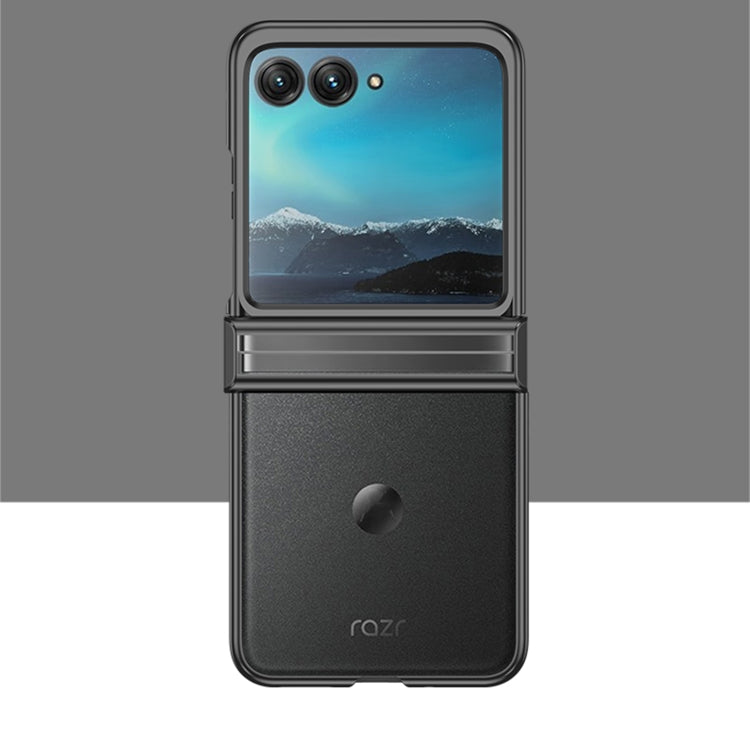 For Motorola Razr 50 Electroplated Three-piece Set Phone Case(Black) by buy2fix