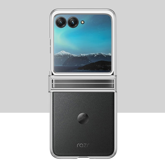 For Motorola Razr 50 Electroplated Three-piece Set Phone Case(Silver) by buy2fix