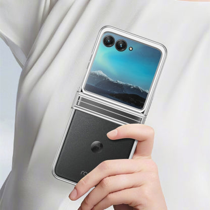 For Motorola Razr 50 Electroplated Three-piece Set Phone Case(Silver) by buy2fix