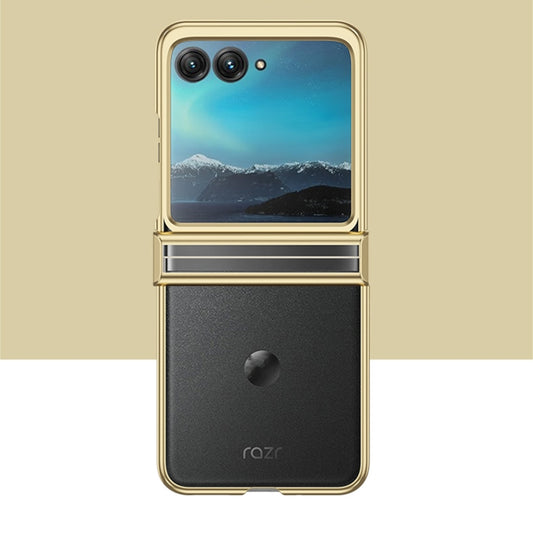 For Motorola Razr 50 Electroplated Three-piece Set Phone Case(Gold) by buy2fix