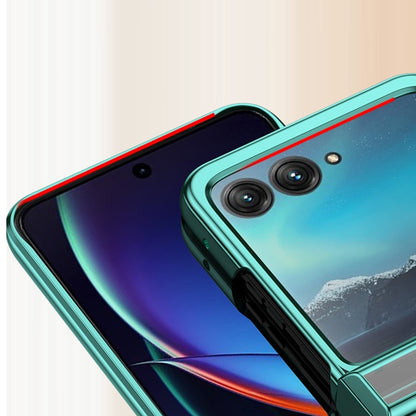 For Motorola Razr 50 Electroplated Three-piece Set Phone Case(Purple) by buy2fix