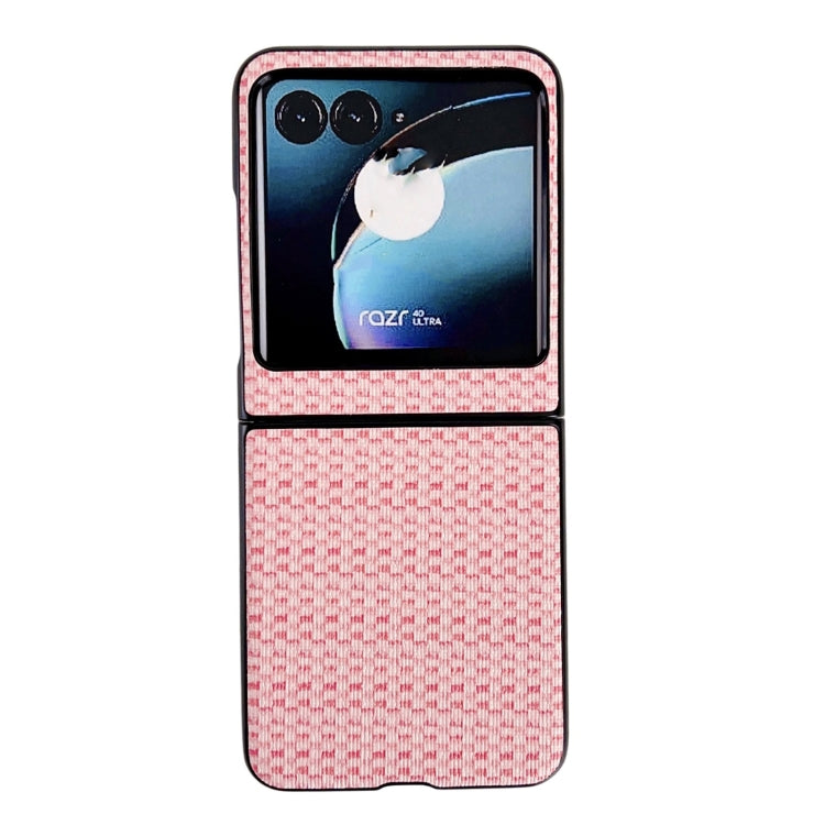 For Motorola Razr 40 Ultra Fantasy Weave Pattern Protective Phone Case(Pink) - Motorola Cases by buy2fix | Online Shopping UK | buy2fix