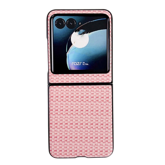 For Motorola Razr 40 Ultra Fantasy Weave Pattern Protective Phone Case(Pink) - Motorola Cases by buy2fix | Online Shopping UK | buy2fix